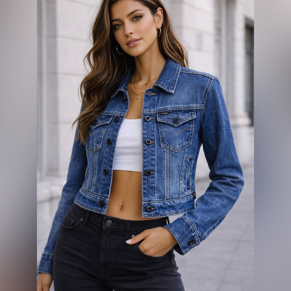 G-Star RAW ARC 3D Jacket women’s size XS Faded Santorini Stretch Denim NWT $130